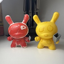 Rare Set Kidrobot Dunny Ribeye & Cheeze by Travis Cann 2006. Boxed.