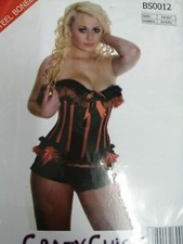 Black and red satin basque