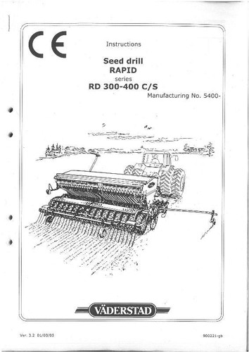 Vaderstad seed drill - seed, rapid