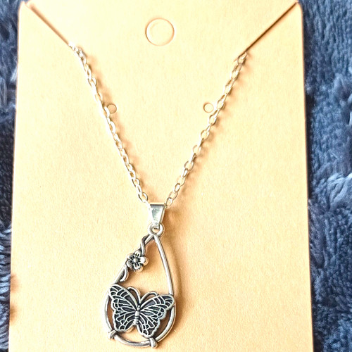 Silver plated butterfly - silver,