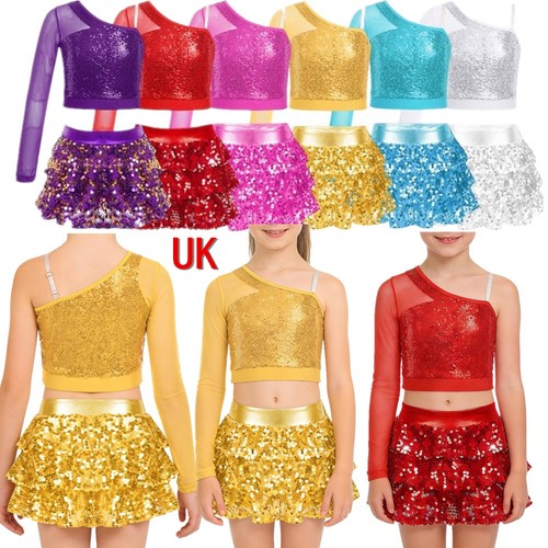 Girl sequins crop top with - uk,