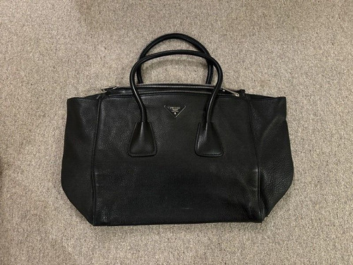 Prada black leather large - black,,