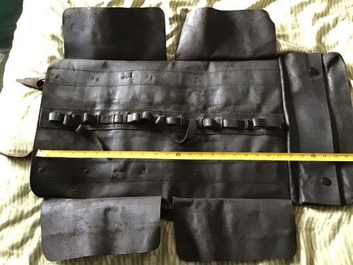 Vintage leather tool roll old - leather,