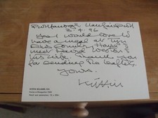Kyffin Williams Personally Sent and Written Message on Back of Card Welsh Ponies