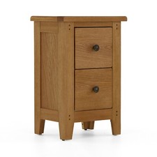 Abbey Oak Narrow 2 Drawer Bedside / Nightstand / Oak Side Table / Bedside locker