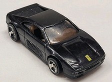 Vintage 1990 Hot Wheels Ferrari 348 Black Toy Car Five Dot Wheels Tailand - # C