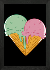Ice Cream Hearts Framed Wall