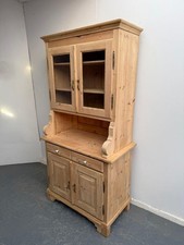 A Lovely Small Victorian Antique / Old Pine Kitchen Dresser to Wax / Paint