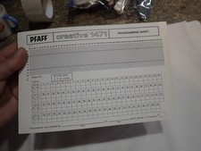Original PFAFF Creative 1471  Programming Sheets