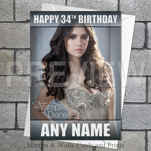 Vampire diaries birthday card - vampire,