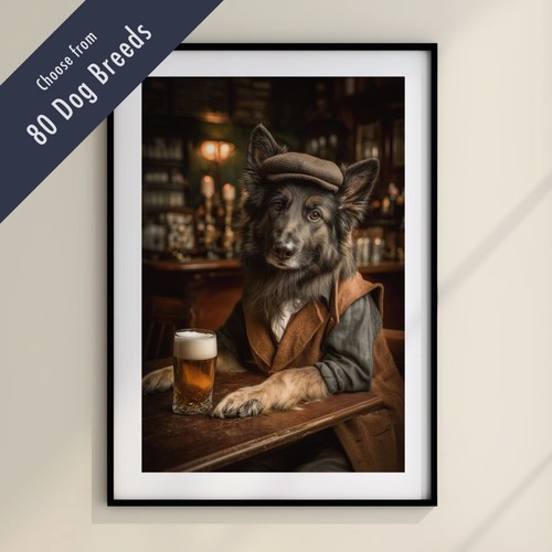 Funny dog drinking beer - beer, at