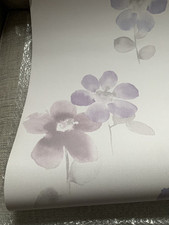 Next Mauve Watercolour Bloom Floral Wallpaper Part Roll Craft Upcycling Project