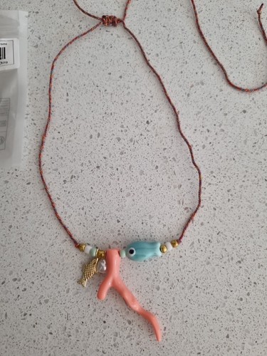 Summer beach coral choker - summer,