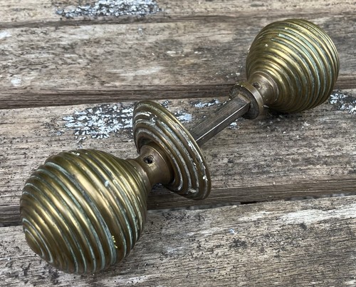 Pair antique victorian brass - pair,