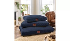 Luxury Navy Pet Bed, Extra Large, Soft Velvet & Supportive