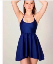American Apparel Spandex Lycra Skater Dress Halter Neck Size s