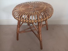 Stunning Vintage Wooden Bamboo 1960'S Italian Lobster Pot Stool Franco Albini