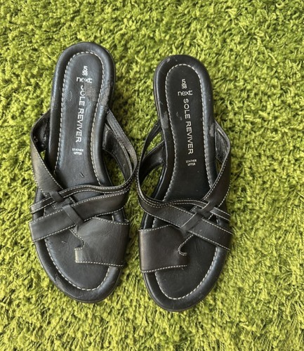 Next black leather sandals