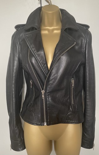 Superdry black leather biker - superdry,