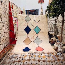 Design Moroccan Berber Beni Ourain Wool Rug Color Multi Handmade Area Carpet Rug