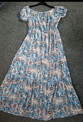 Pretty blue mix paisley floral - blue,