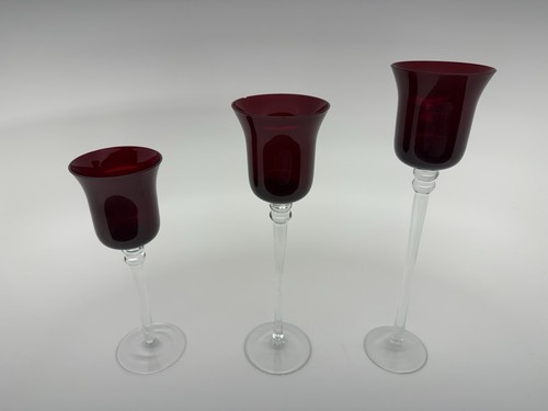 Vintage ruby glass stemmed - glass,