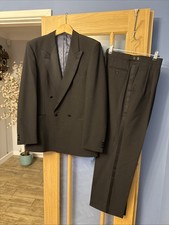 Moss Bros Mens Black Tuxedo Dinner suit Chest 40L W34  Long Cruise vintage Wool
