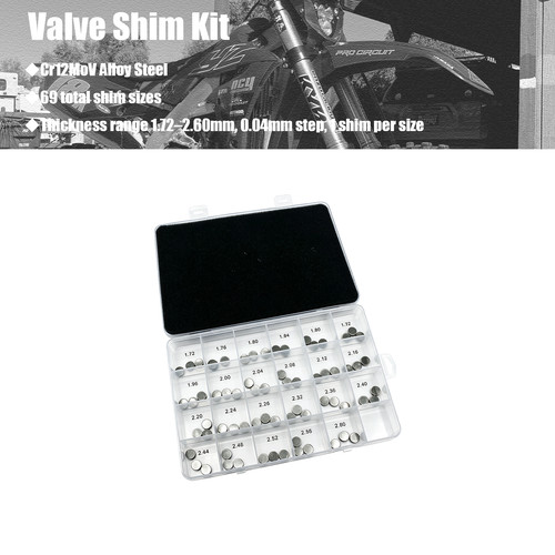 90mm valve shim kit - valve, 69pcs