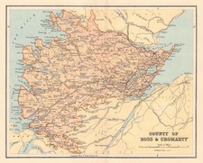 ROSS-SHIRE & CROMARTYSHIRE antique county map. Scotland. LIZARS 1895 old