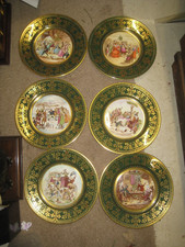 Set 6 x 10 3/4" Ltd. Ed. Caverswall Christmas Charles Dickens/Pickwick  Plates