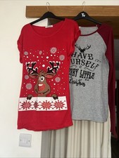 Ladies Christmas T Shirts (long & Short Sleeve) Size 10/12