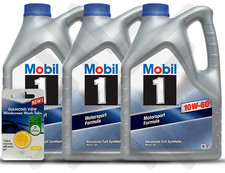 Mobil 1 10W-60 15 Litres 15L (3 X 5L) Car Engine Oil + FREE 5L SCREEN WASH TAB