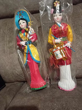 Two 2  Asian Cloth Doll