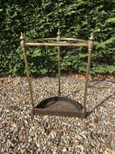 Victorian Brass Umbrella Stand And Drip Tray