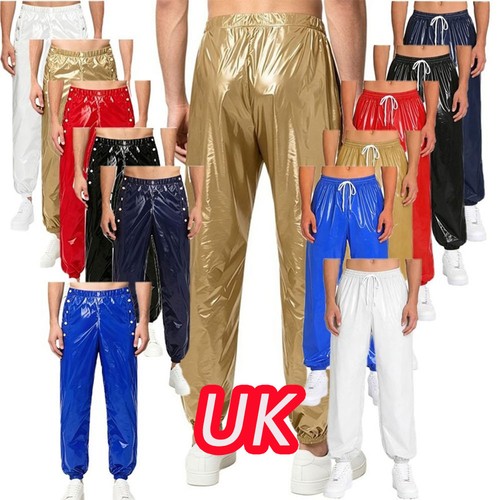 Mens glossy track pants - uk,