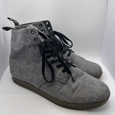 Dr Martens Alfie Boots Men 12 Gray Wool Felt High Top Casual Lace Up Lightweight