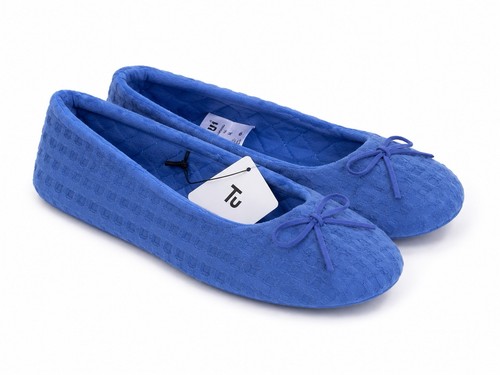 Womens blue waffle ballet - waffle,