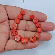 Natural Italian Red Coral Coin