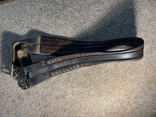 Brown leather horse girth - brown,