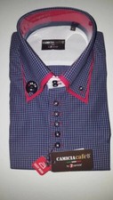 Mens 7 Camicie CHECK BLUE AND