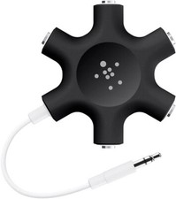 Belkin MIXIT Colour Range Rockstar Multi 5-Way Splitter for Headphone - BLACK