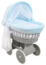 Grey wicker wheels - wicker, crib/baby