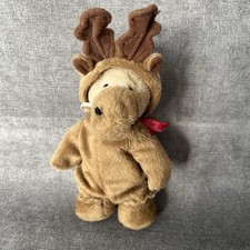 Ganz Wee Bear Village Teddy Reindeer Costume Jointed Plush Vintage Christmas