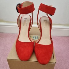 TOPSHOP RED SUEDE SIZE 5 EU 38