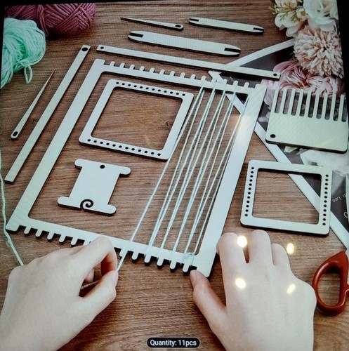 Wooden weaving loom kit 11pcs - weaving,