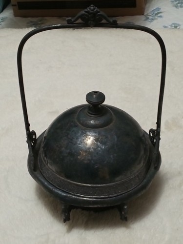 Antique silver plate orb - orb, style