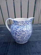 Laura Ashley " Palace Gardens" Blue And White Floral Jug. Height 16 cms