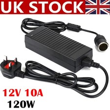 Mains To 12V 10A Power Supply AC to DC Adapter Car Cigarette Lighter Socket 240V