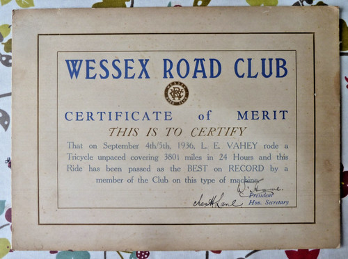 Vintage certificate wessex - vintage,