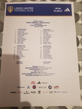 Leeds United v Aston Villa official teamsheet 23.11.25